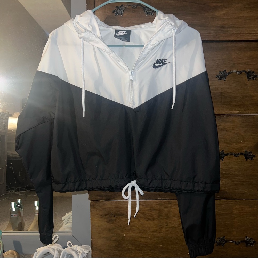 Nike Women's Black and White Bomber Jacket
